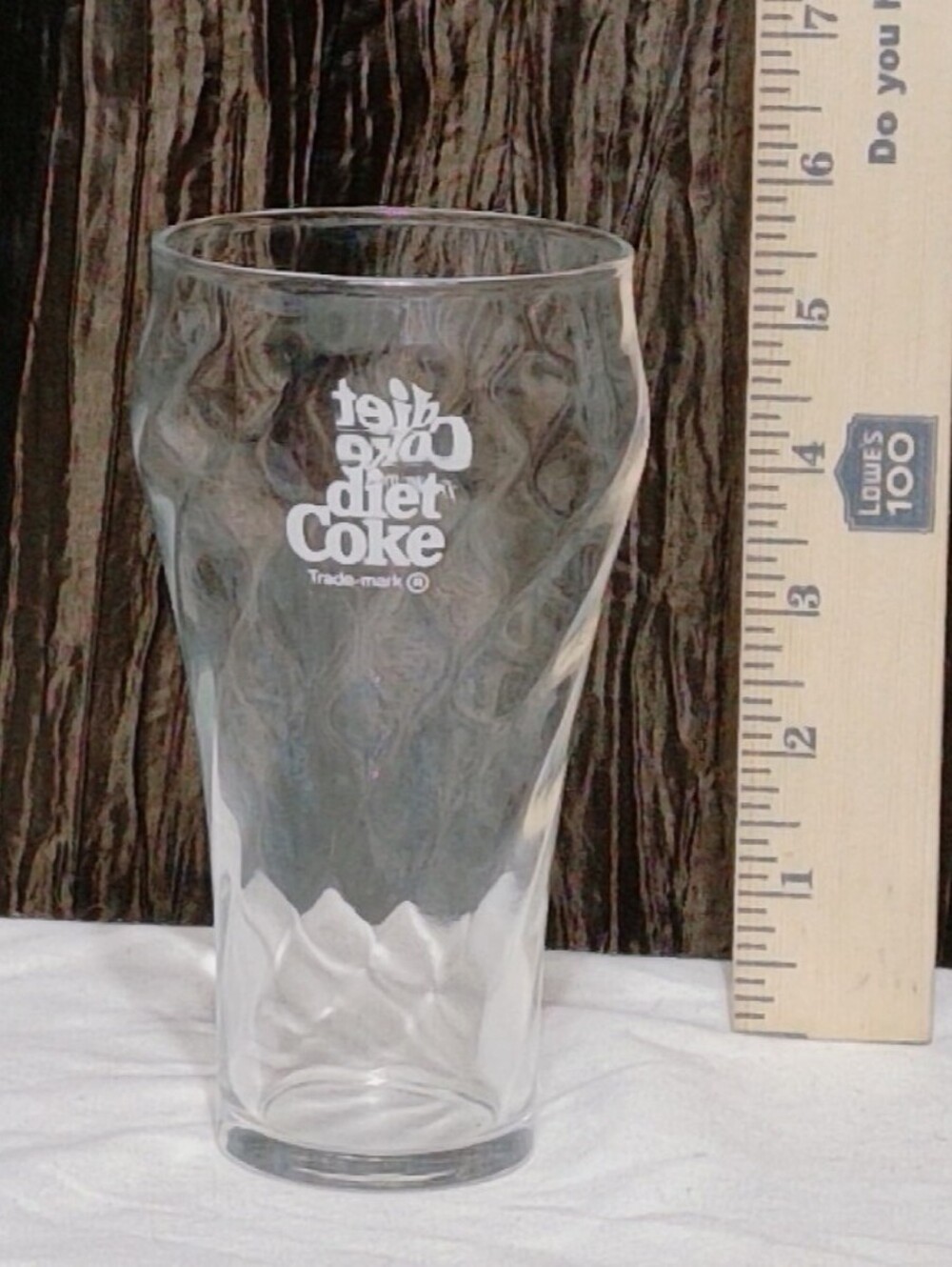 Vintage 16 oz. Diet Coke Drinking Glass with Textured Design